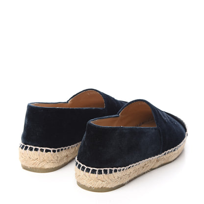 Chanel Velvet CC Espadrilles 36 Dark Navy Black 4 of 10