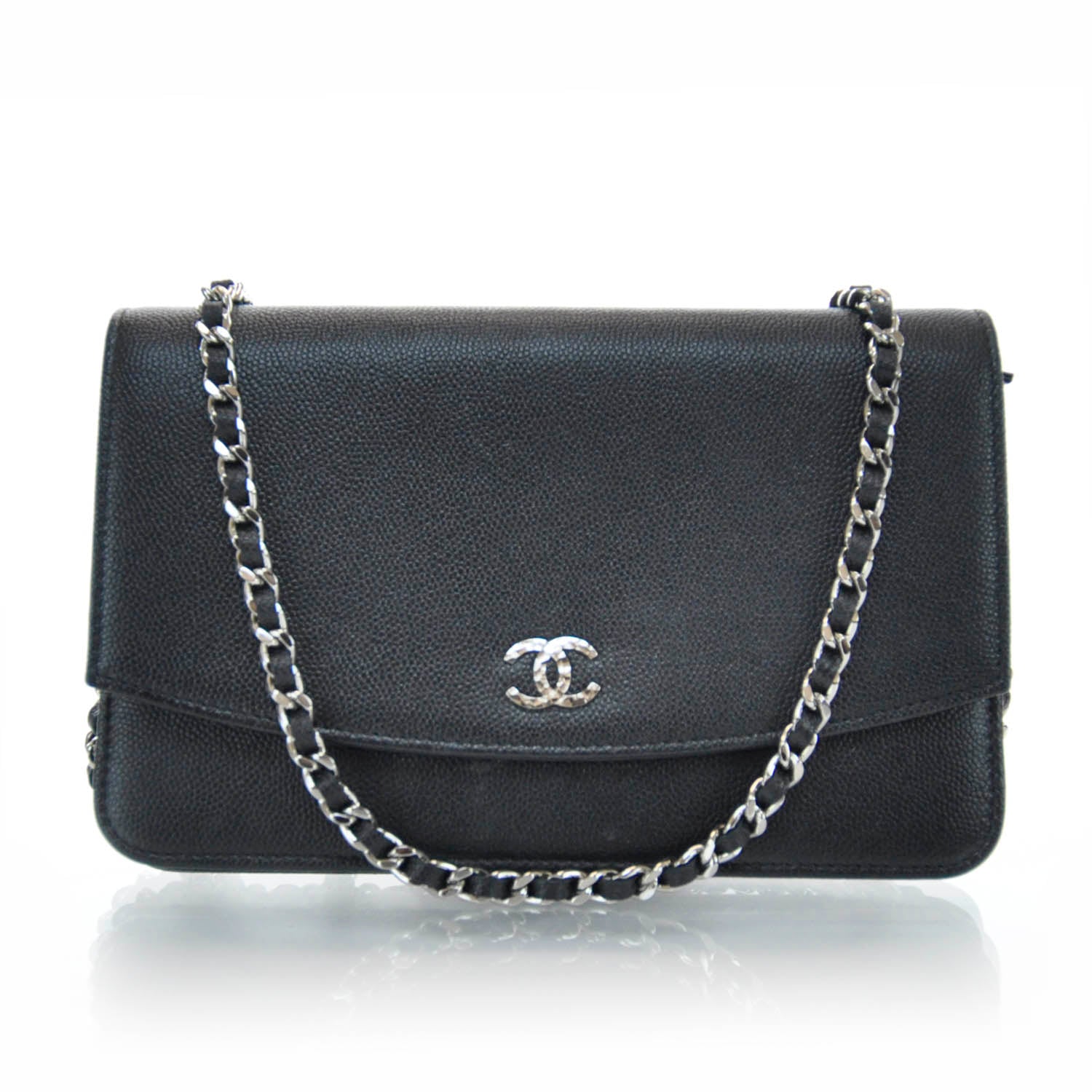Chanel Caviar CC Wallet on Chain Black 1 of 9