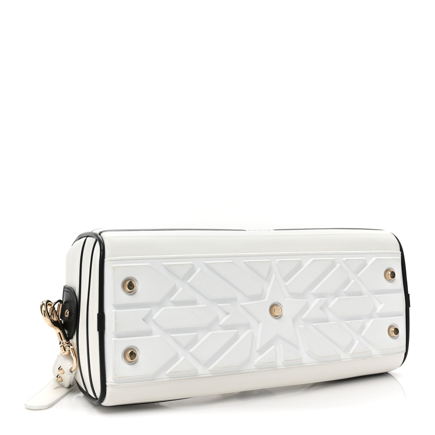 Christian Dior Calfskin Dior Vibe Zip Bowling Bag White 4 of 14
