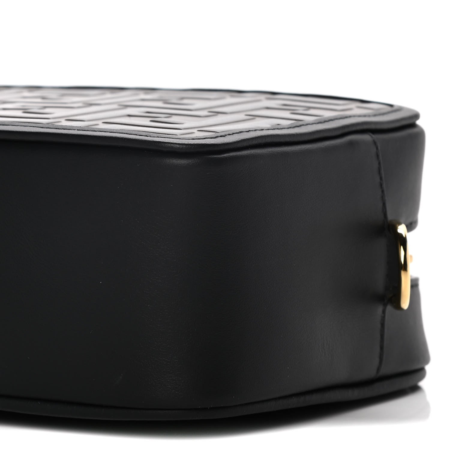 Fendi Vitello Century Bi-Color FF 1974 Embossed Mini Camera Case Maya Black 11 of 16