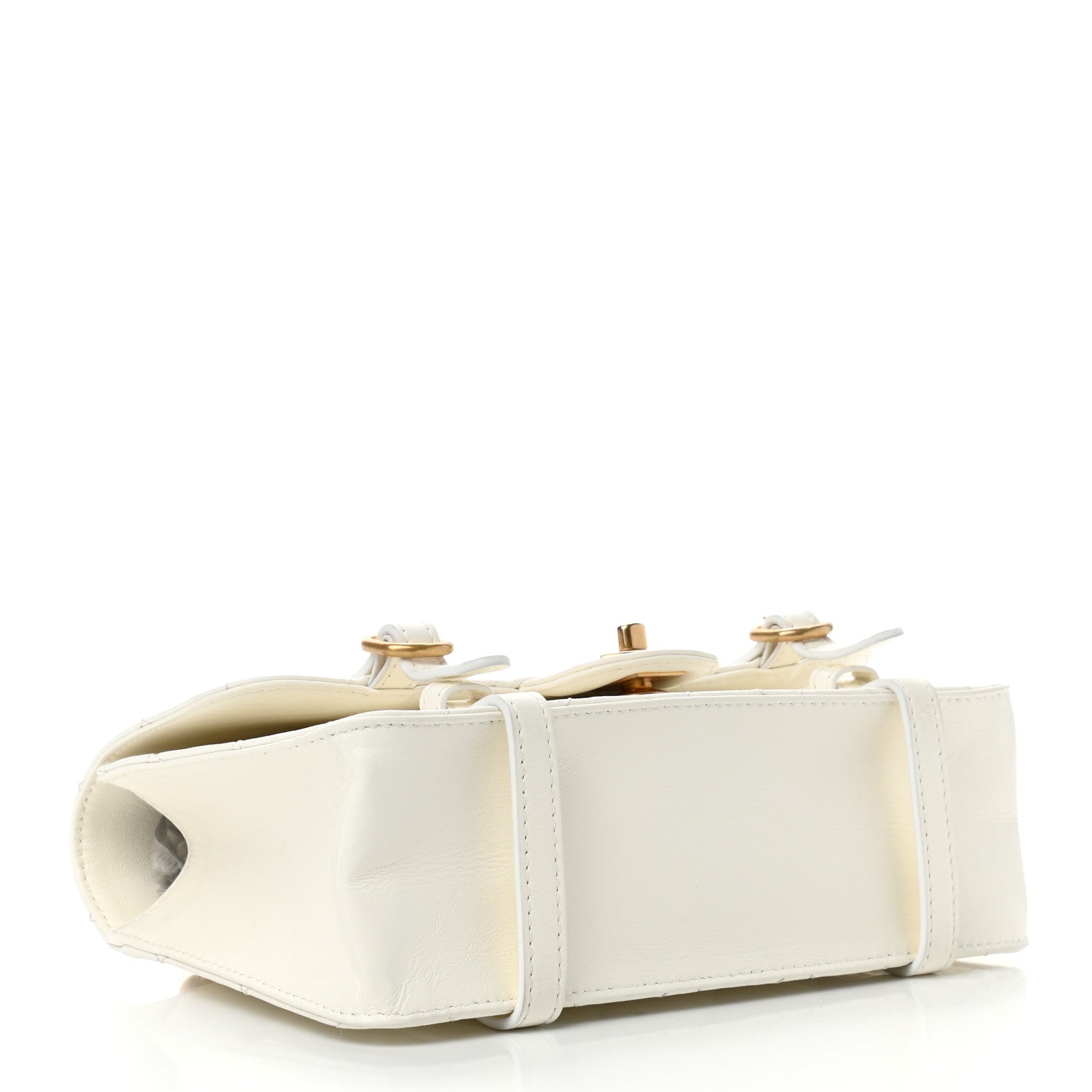 Chanel Aged Calfskin Quilted City School Flap White 3 of 8