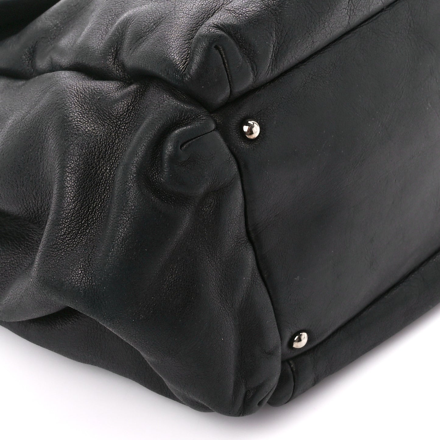 Lambskin Quilted Accordion Flap Black