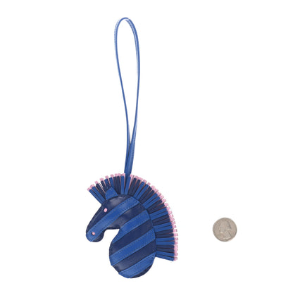 Hermes Milo Lambskin Geegee Savannah Bag Charm Bleu Saphir Bleu France Mauve Sylvestre 2 of 3