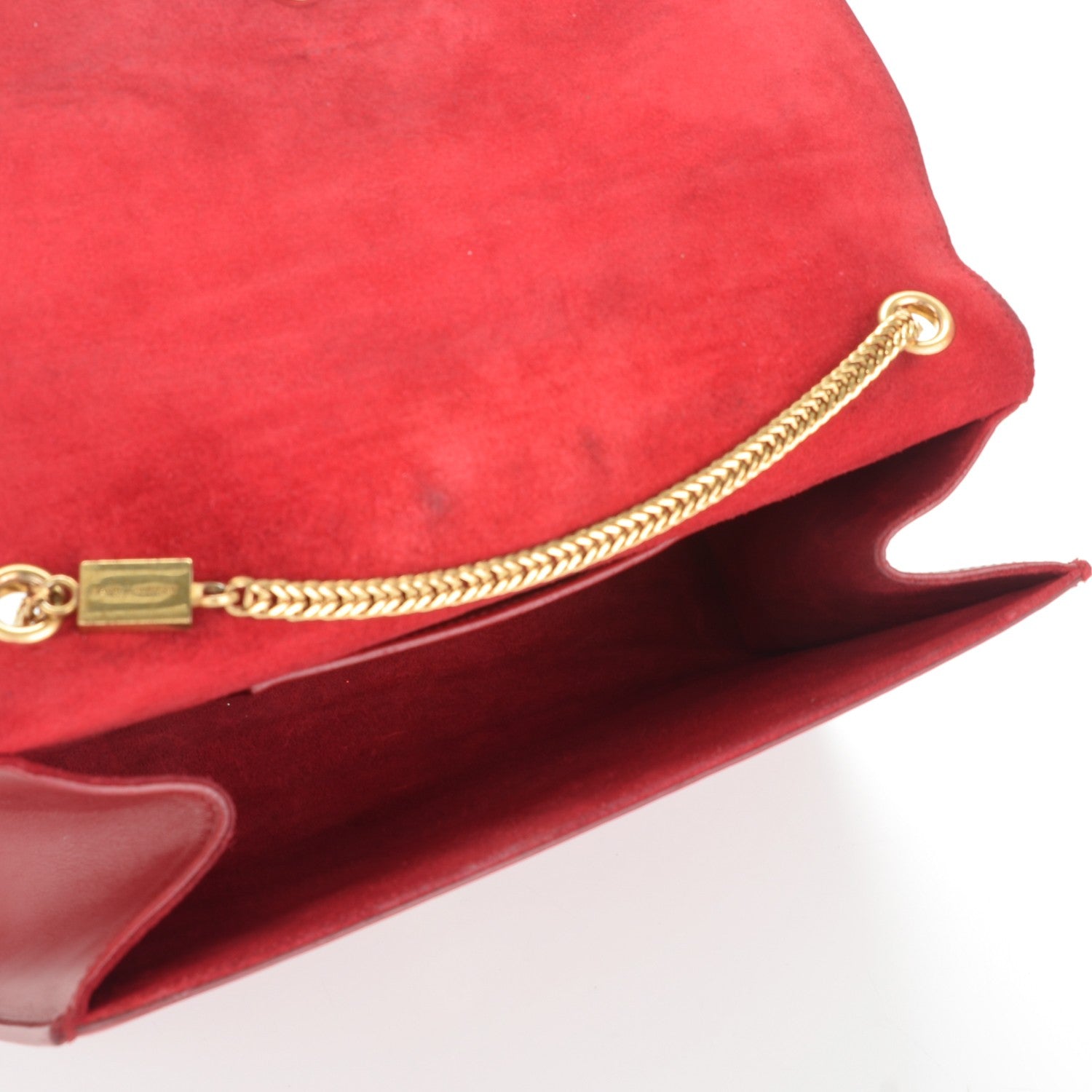 Saint Laurent Smooth Calfskin Medium Classic Monogram Kate Tassel Satchel Red 6 of 8