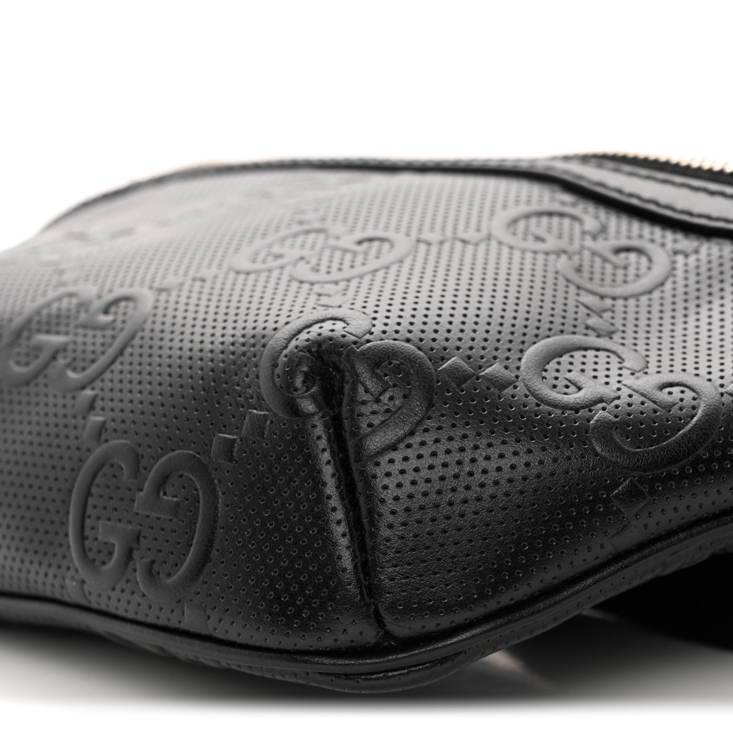 Gucci Calfskin GG Tennis Embossed Belt Bag Black 10 of 10