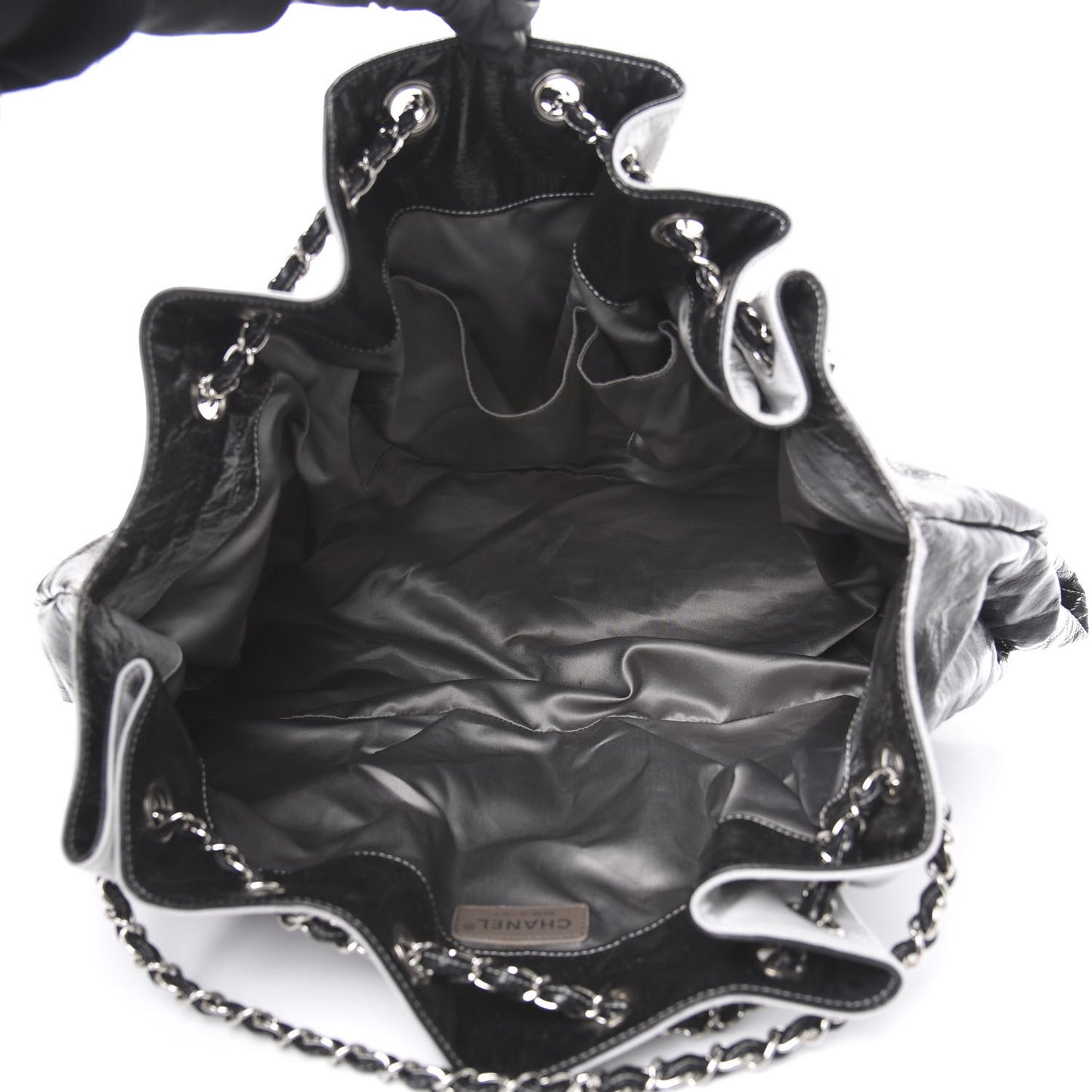 Vinyl Quilted Melrose Degrade Tote Black