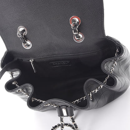 Chanel Grained Calfskin Stitched Flap Drawstring Backpack Black 5 of 8