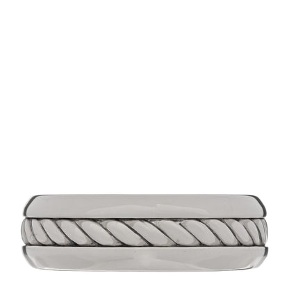 David Yurman Sterling Silver 8mm Cable Inset Band Ring 62 10 3 of 7