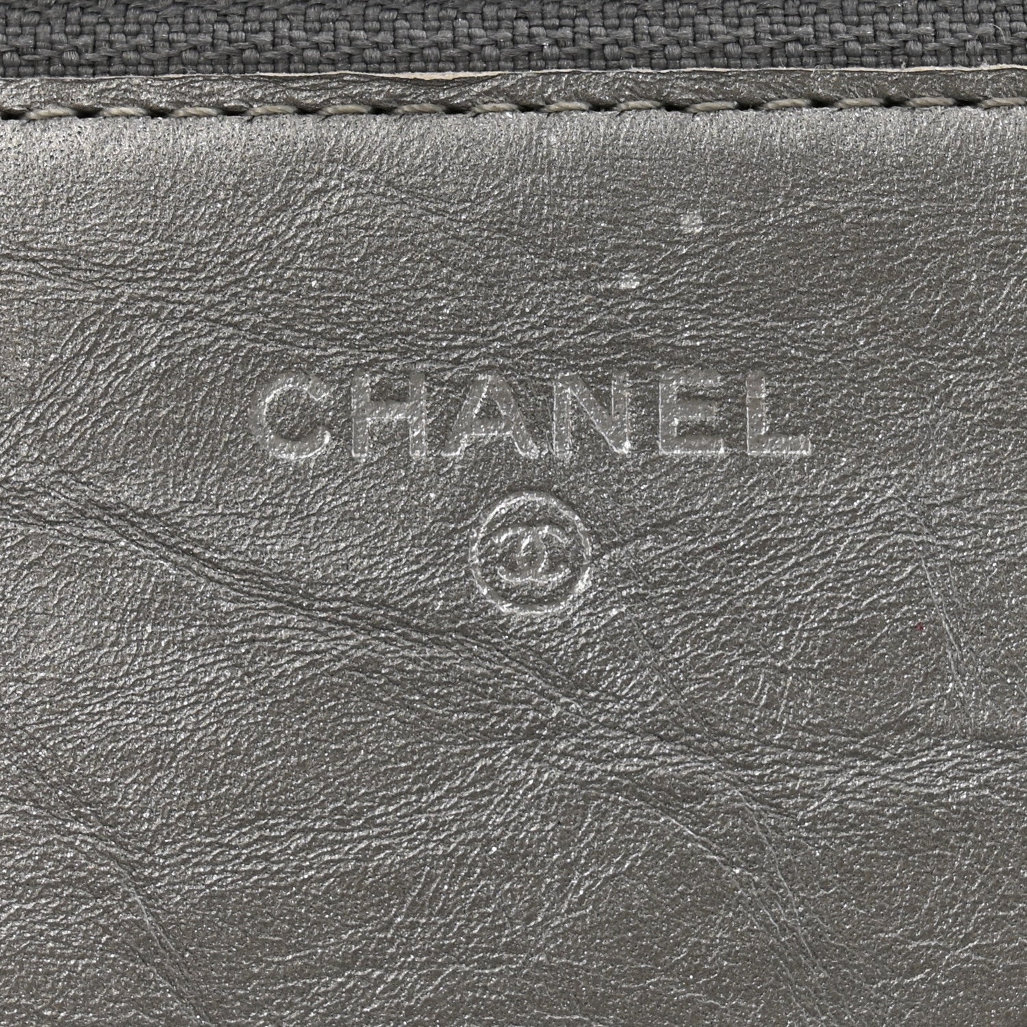 Chanel Metallic Aged Calfskin Quilted Wallet on Chain WOC Silver 6 of 14