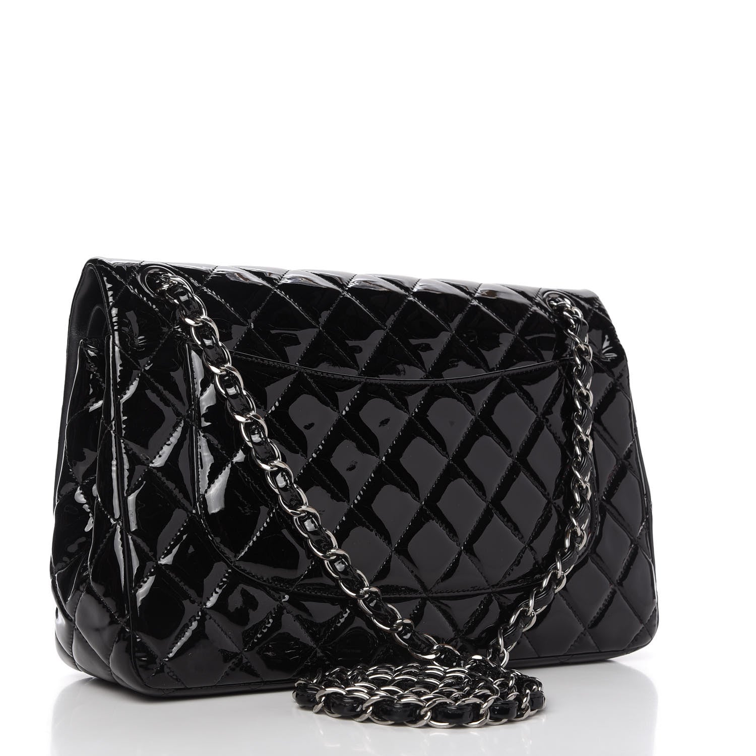 Chanel Patent Quilted Jumbo Double Flap Black 3 of 10