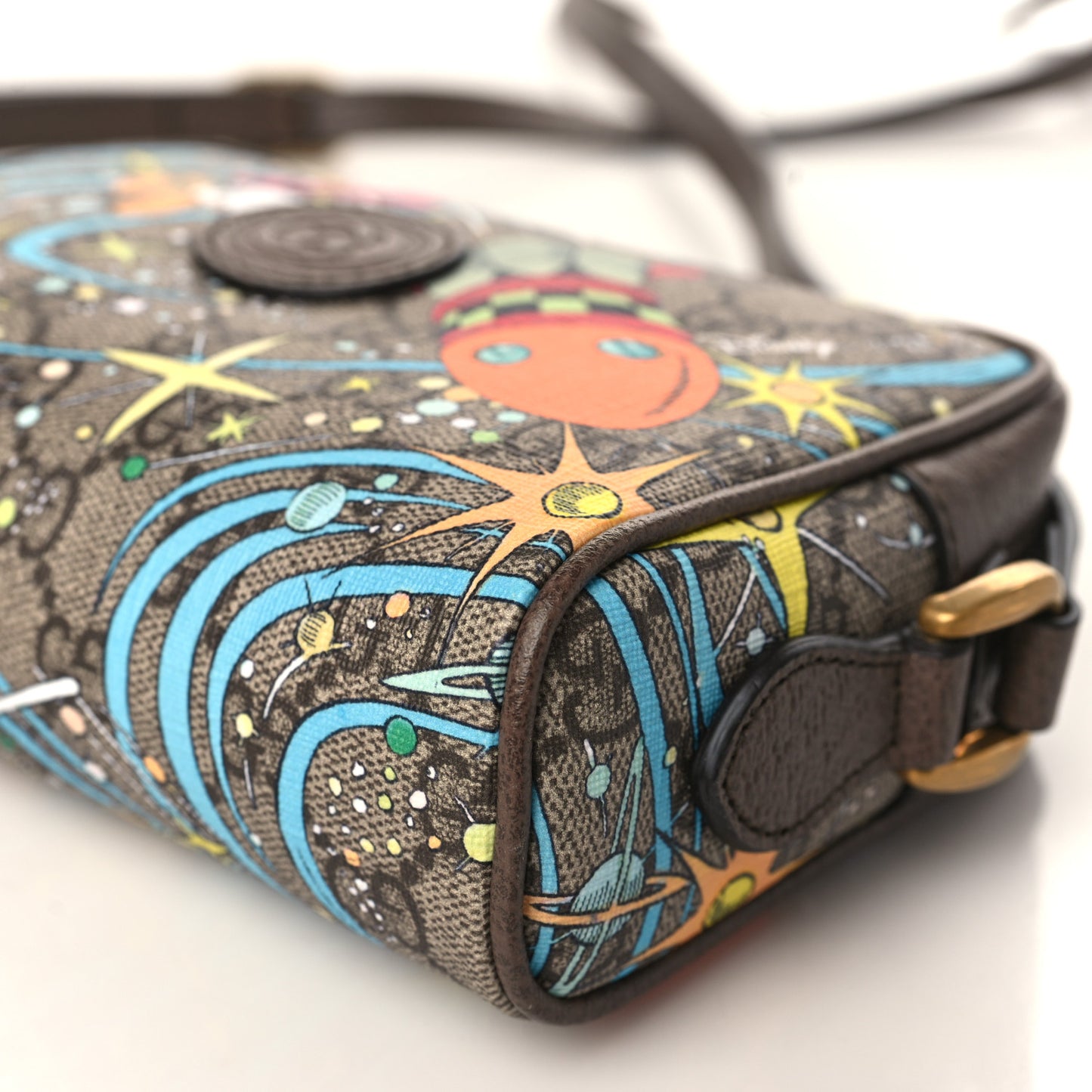 X DISNEY GG Supreme Monogram Donald Duck Interlocking G Shoulder Bag Beige Multicolor New Acero
