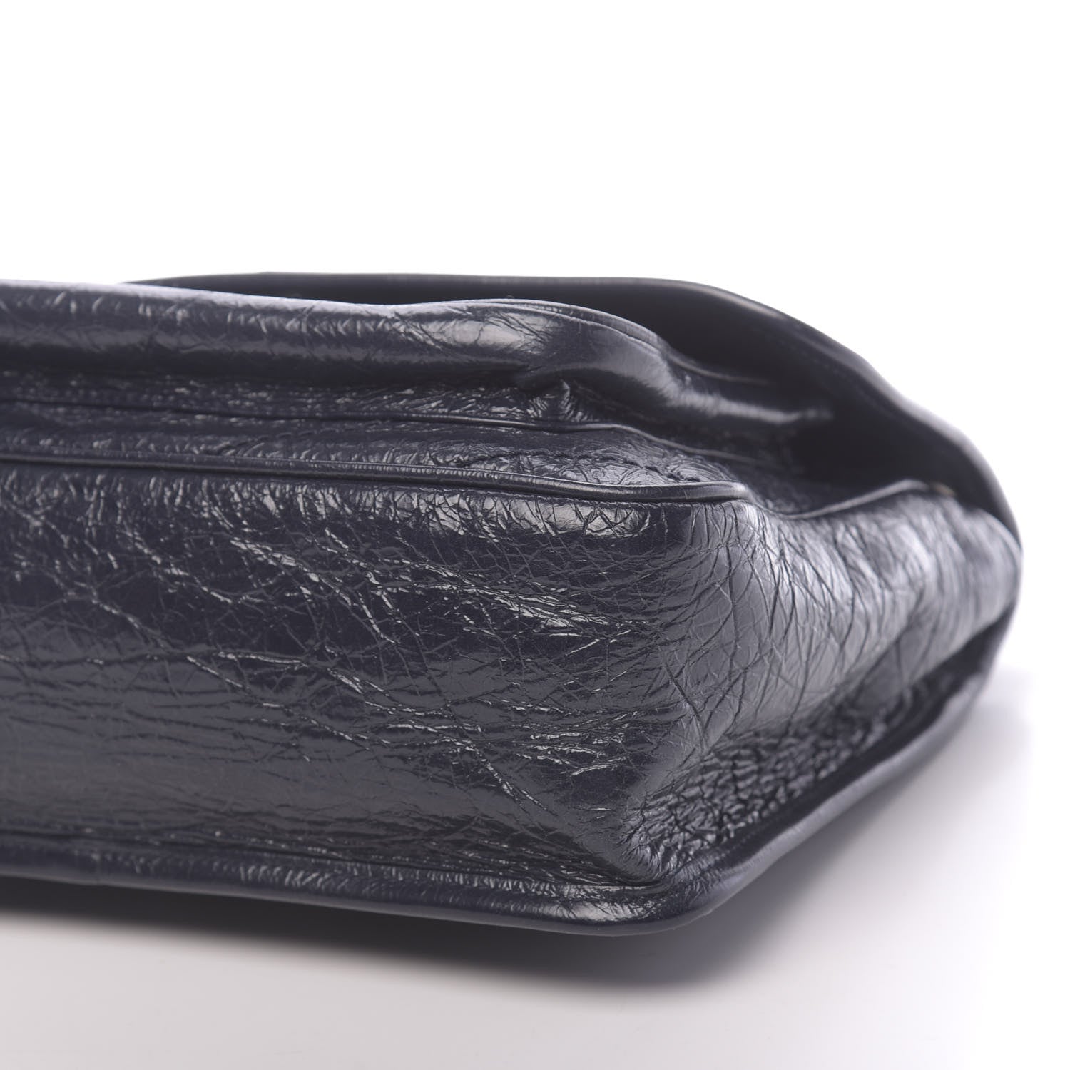 Saint Laurent Crinkled Calfskin Matelasse Monogram Medium Niki Chain Satchel Deep Marine 10 of 11