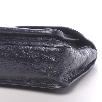 Saint Laurent Crinkled Calfskin Matelasse Monogram Medium Niki Chain Satchel Deep Marine 10 of 11