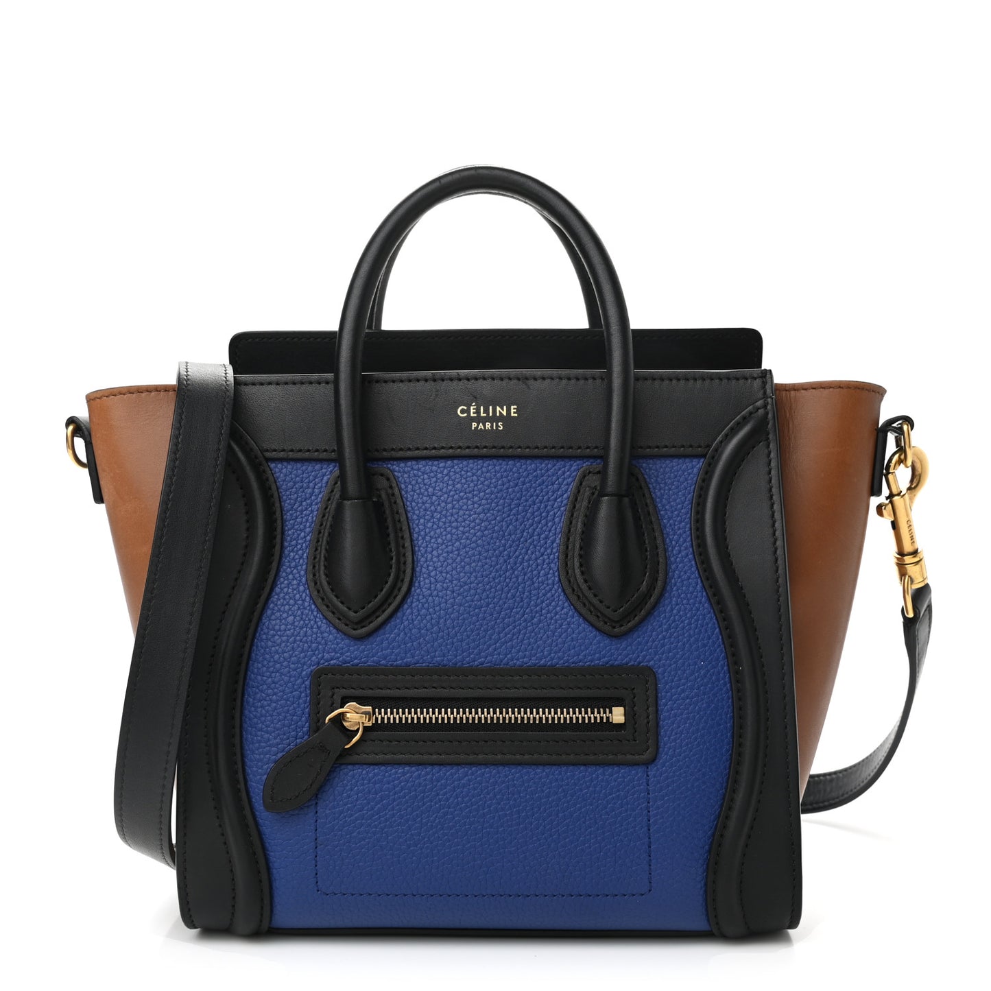 Smooth Drummed Calfskin Nano Tri-Color Luggage Indigo