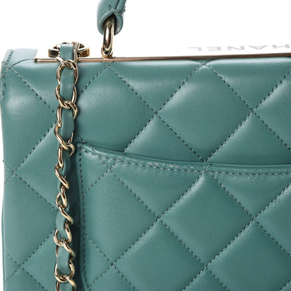 Chanel Lambskin Quilted Small Trendy CC Flap Dual Handle Bag Light Green 10 of 19