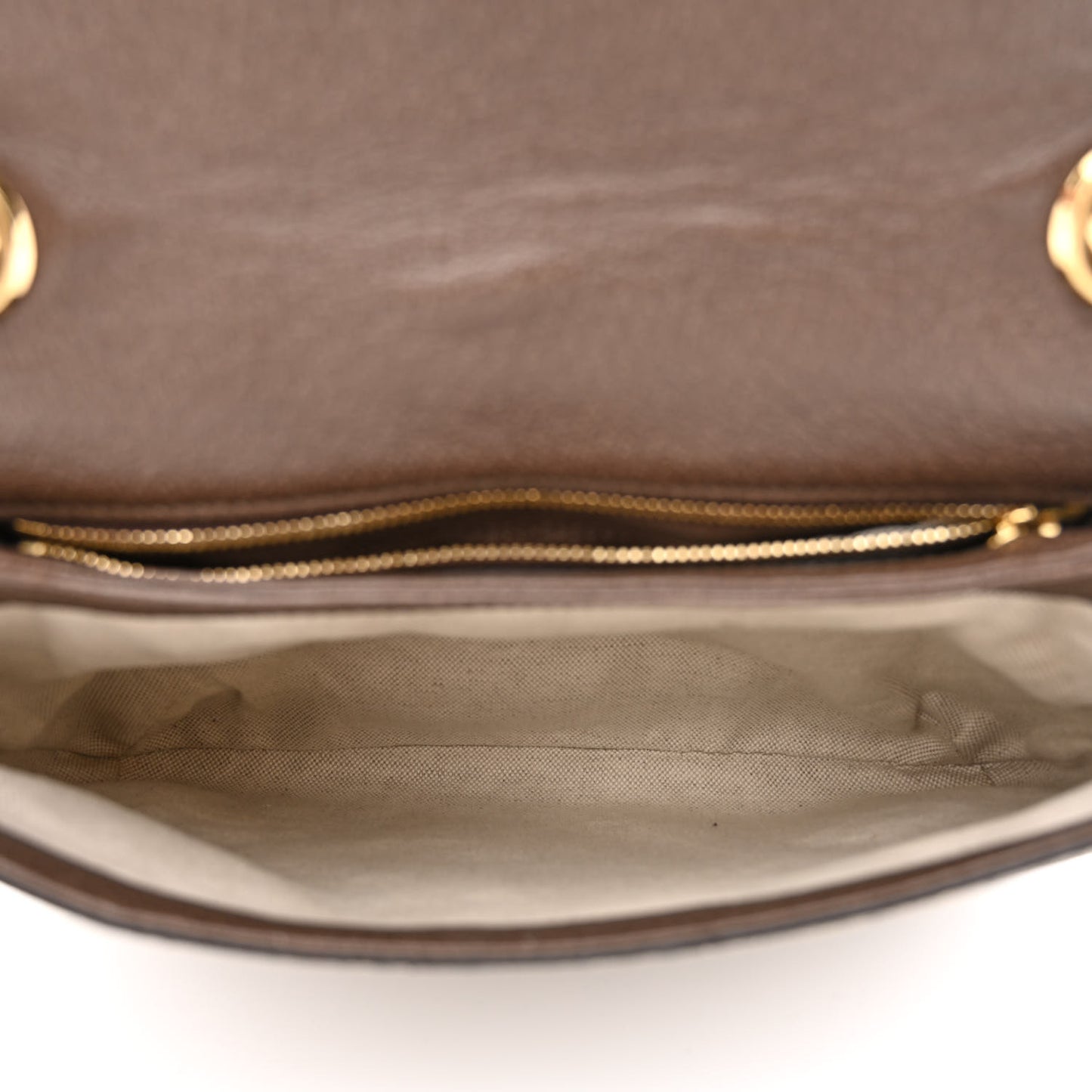 GG Supreme Monogram Textured Dollar Calfskin Web Medium Blondie Shoulder Flap Bag Beige Ebony New Acero