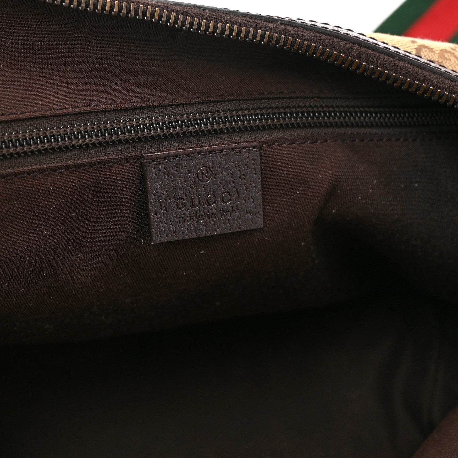 Gucci Monogram Web Medium Half Moon Hobo Dark Brown 6 of 11