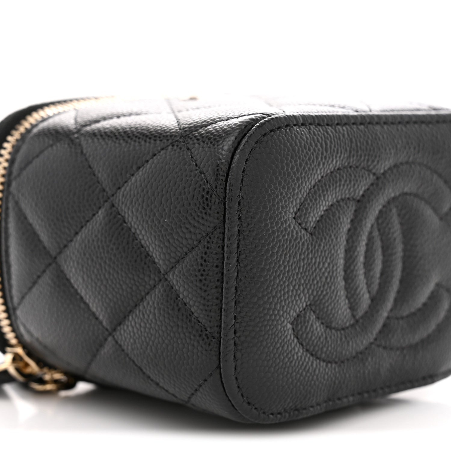 Chanel Caviar Quilted Mini Vanity Case With Chain Black 9 of 11