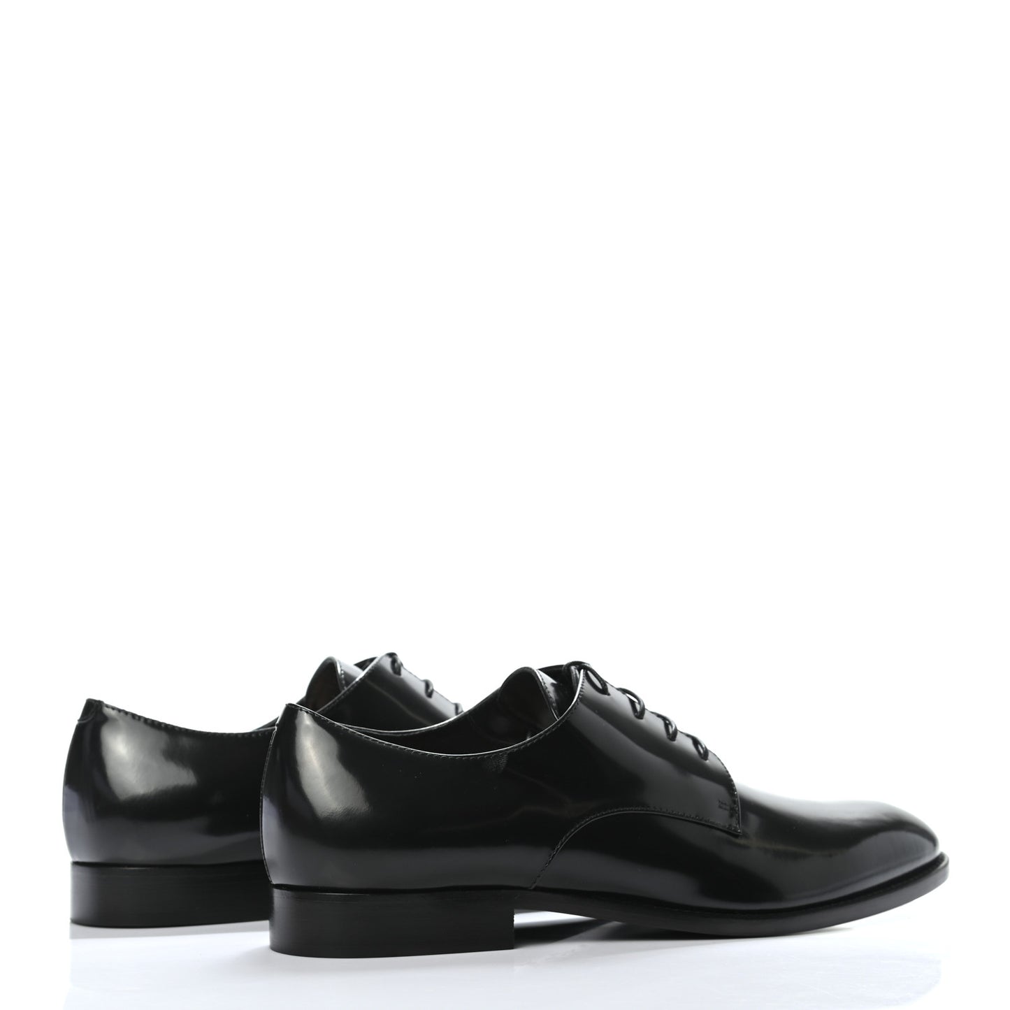 Patent Lace Up Oxford Loafers 38 Black