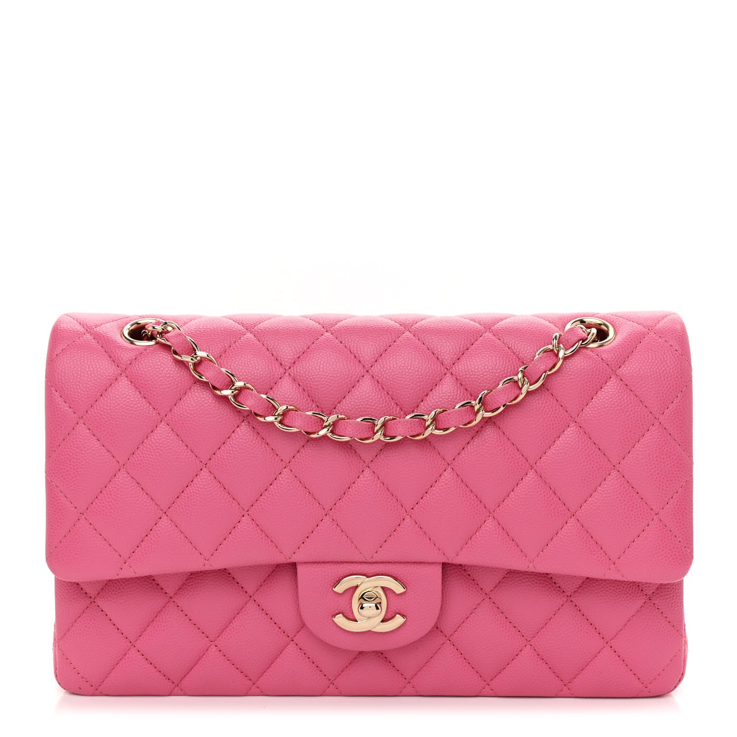 Chanel Caviar Quilted Medium Double Flap Pink 1 of 10