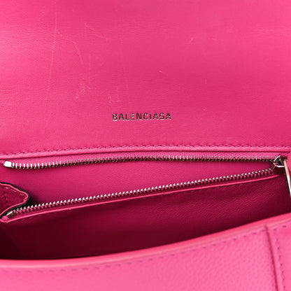 Balenciaga Grained Calfskin Tonal B Small Hourglass Top Handle Bag Acid Fuchsia 6 of 13