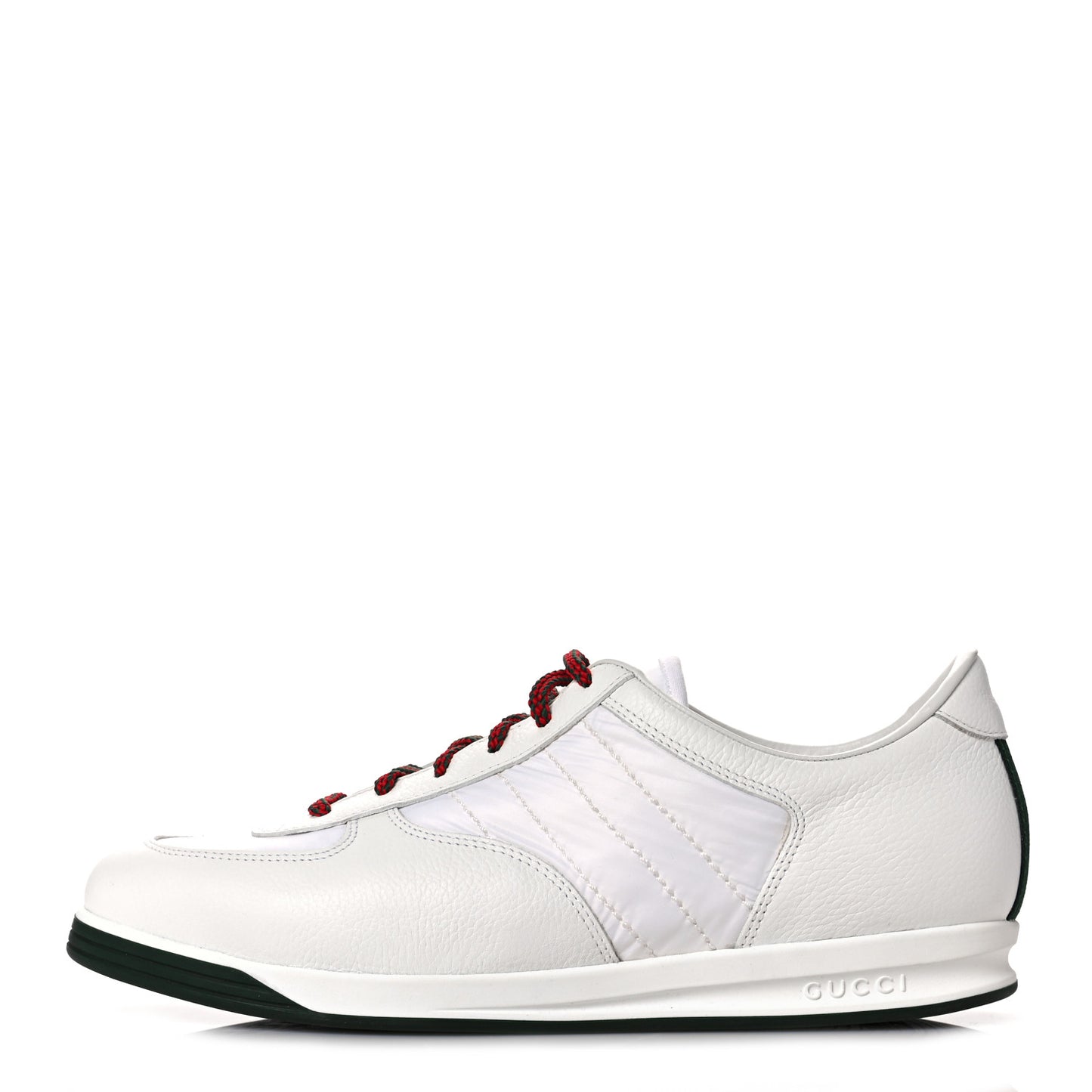 Calfskin Nylon Mens Low Top Sneaker 8.5 White