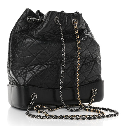 Chanel Aged Calfskin Quilted Gabrielle Backpack Black 3 of 9