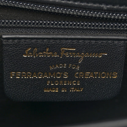Salvatore Ferragamo Brushed Off Calfskin Medium Iconic Top Handle Black 6 of 12