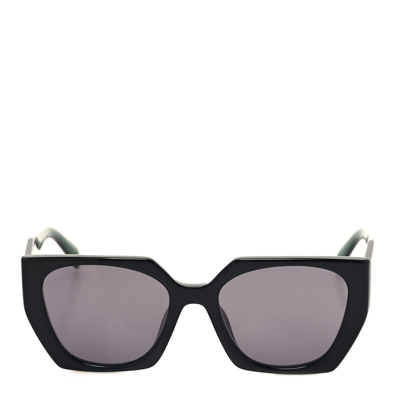 Prada Acetate Marble Effect Geometric Sunglasses SPR 15W Black Green 3 of 7