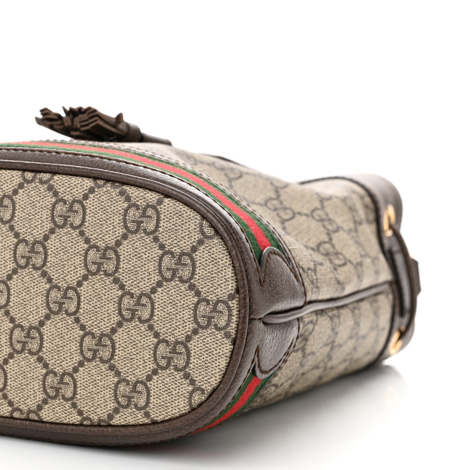 Gucci GG Supreme Monogram Web Small Ophidia Bucket Bag Brown 10 of 10