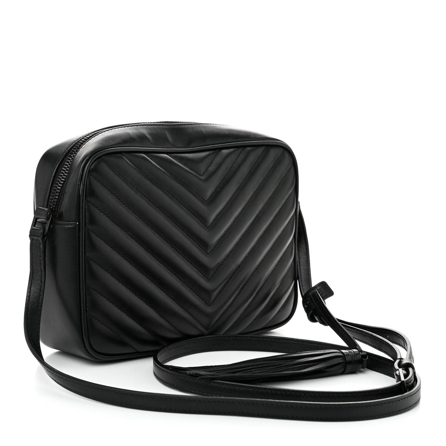Calfskin Matelasse Monogram Monochrome Lou Camera Bag Black