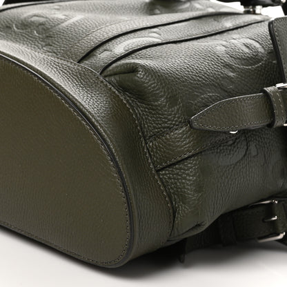 Gucci Piuma Calfskin Jumbo GG Embossed Double Buckle Backpack  Vintage Olive 10 of 10