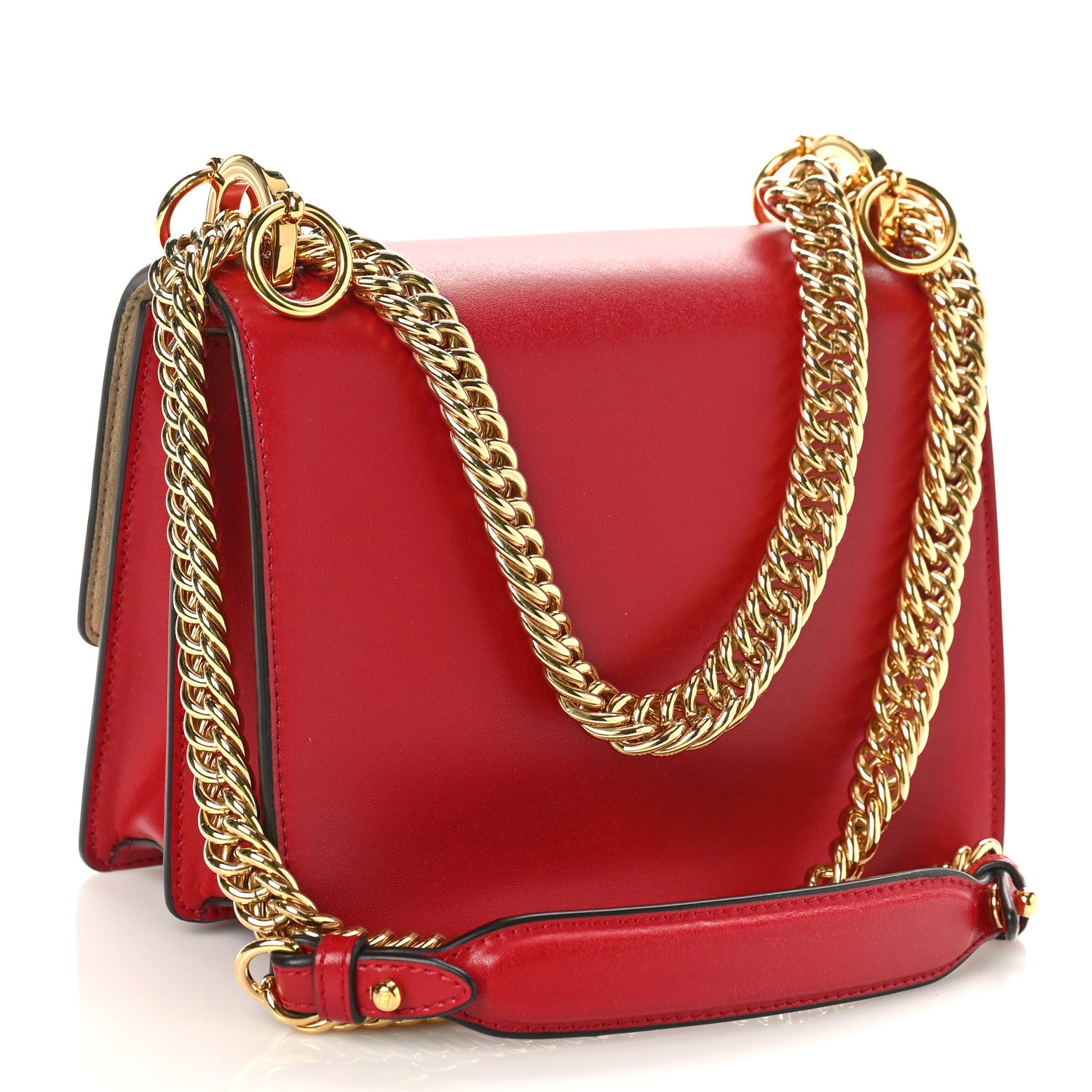 Fendi Vitello Liberty Monster Eyes Small Kan I Shoulder Bag Fragola 3 of 9