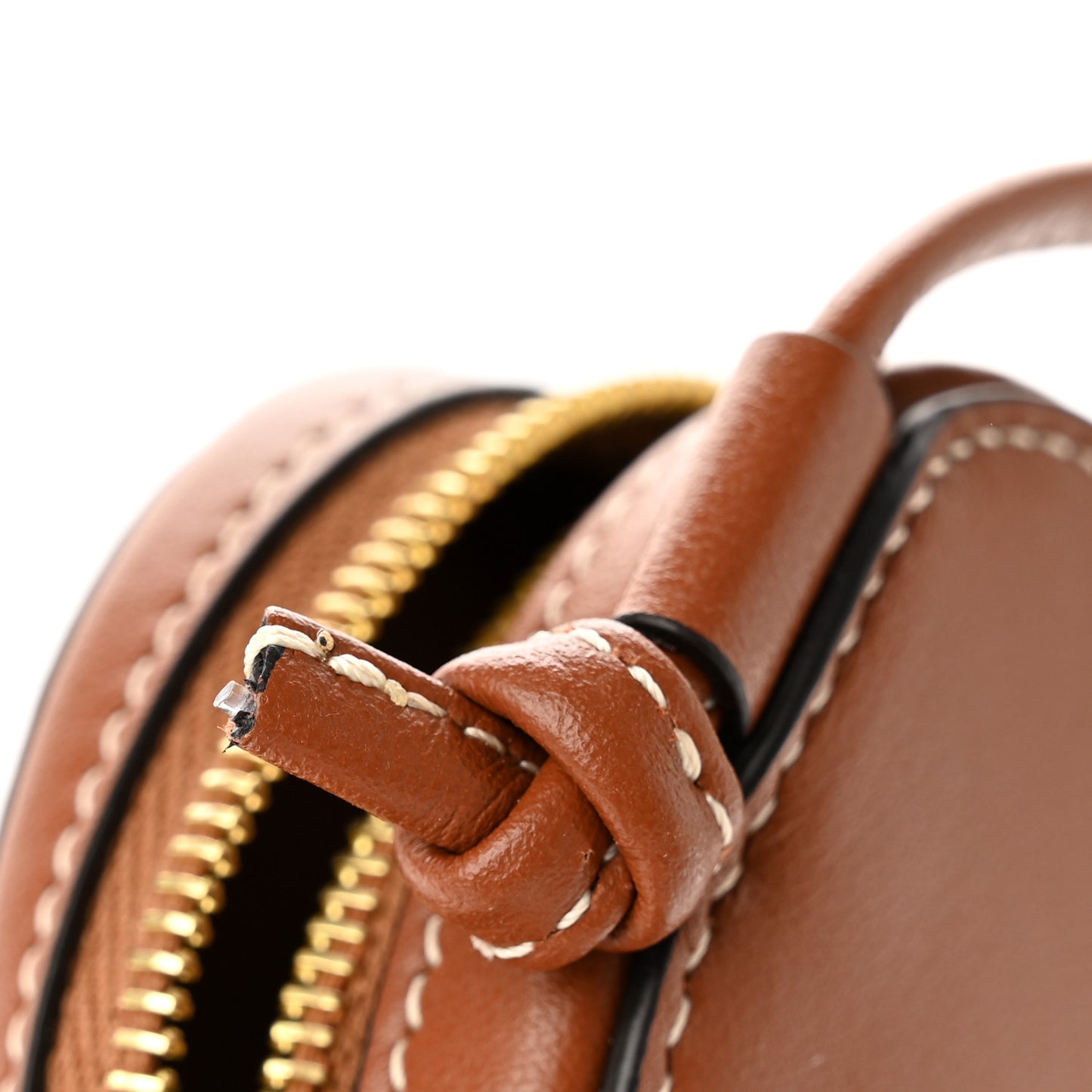 Box Calfskin Micro Heart Crossbody Bag Camel