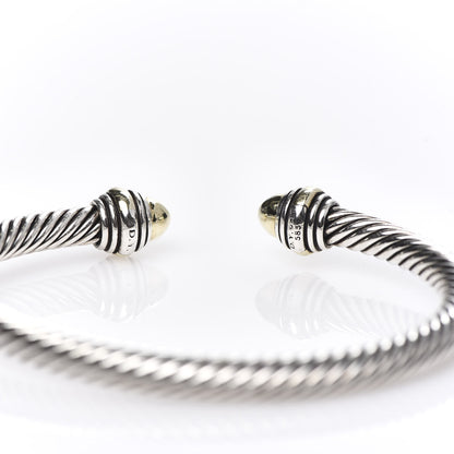 David Yurman Sterling Silver 14K Yellow Gold 5mm Cable Classics Dome Bracelet 4 of 5