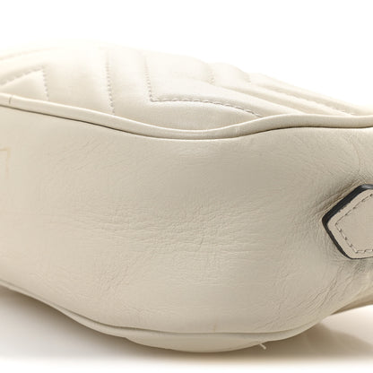 Gucci Calfskin Matelasse Mini GG Marmont Chain Shoulder Bag White 10 of 12