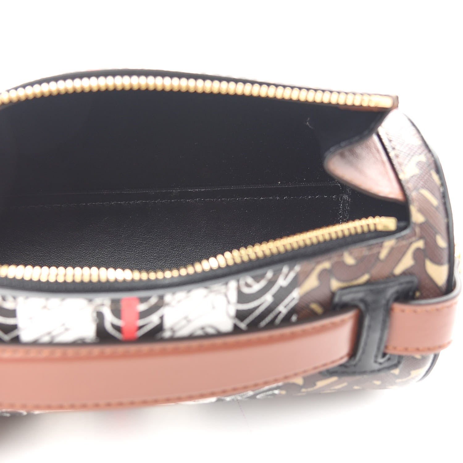 Burberry E-Canvas Monogram Stripe The Barrel Bag Bridle Brown 5 of 9