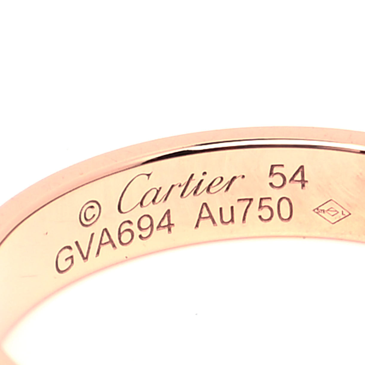 18K Pink Gold 3.5mm LOVE Wedding Band Ring 54 6.75