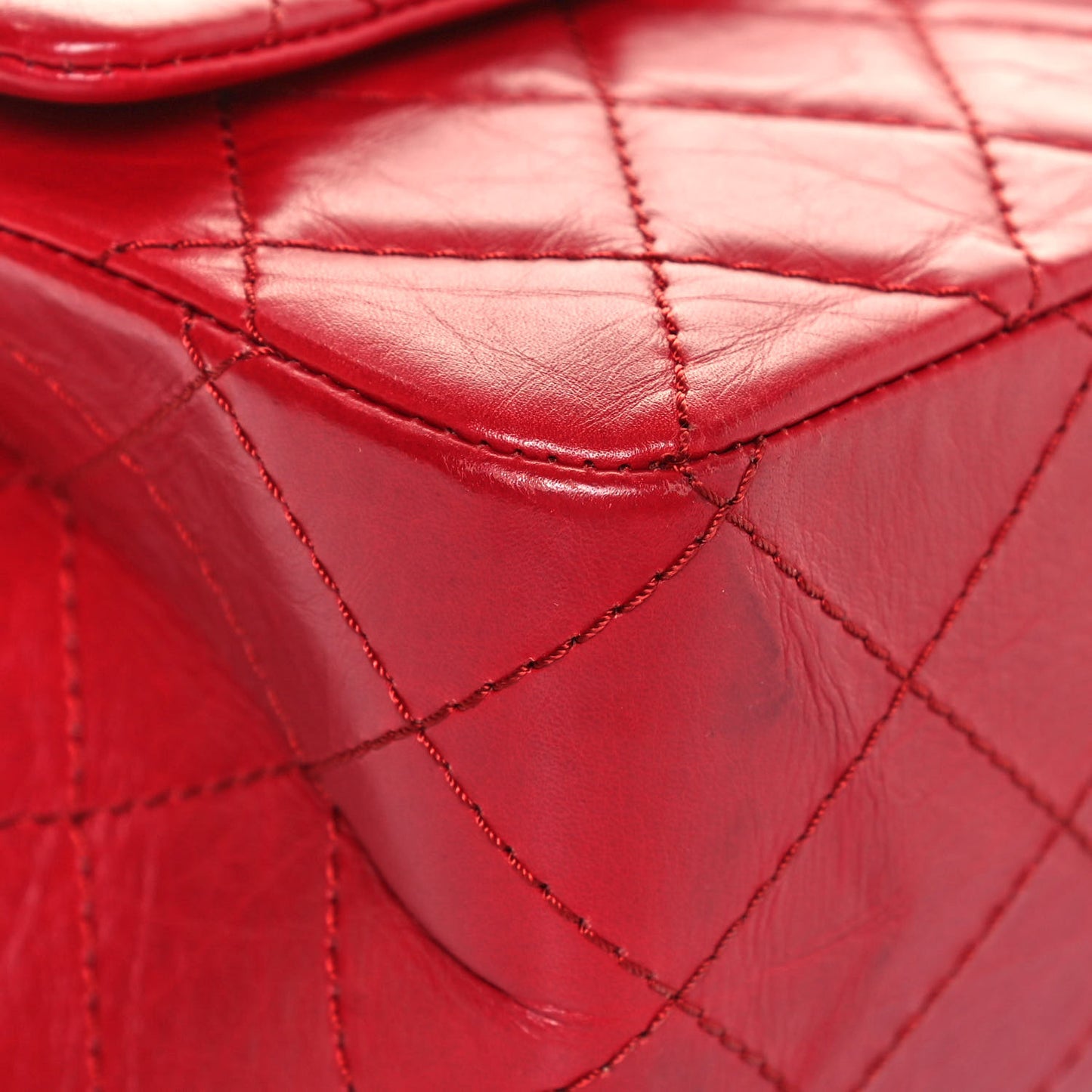 Aged Calfskin Quilted 2.55 Reissue 227 Flap Red