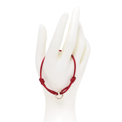 Cartier 18K Pink Yellow White Gold Trinity Cord Bracelet Red 2 of 6