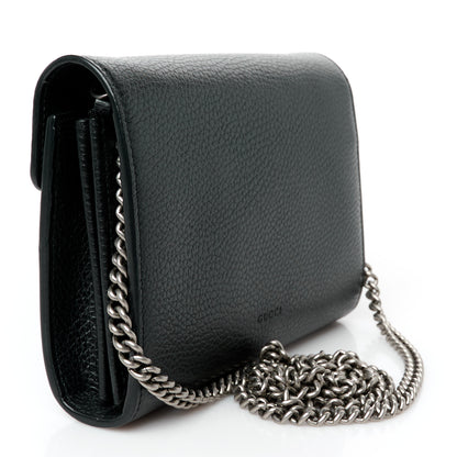 Gucci Calfskin Mini Dionysus Chain Wallet Black 3 of 10