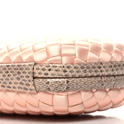Bottega Veneta Satin Intreccio Impero Ayers Knot Clutch Flamingo 9 of 9