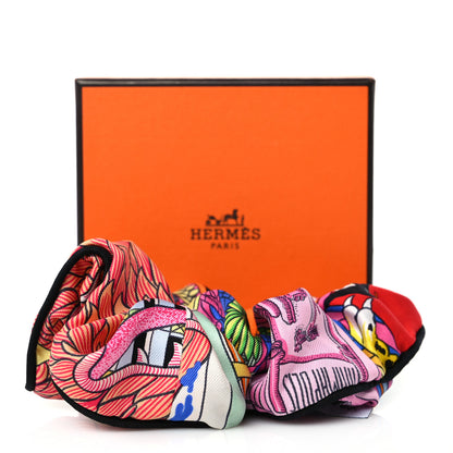 Hermes Silk Patchwork Claudia Scrunchie Multicolore 4 of 4
