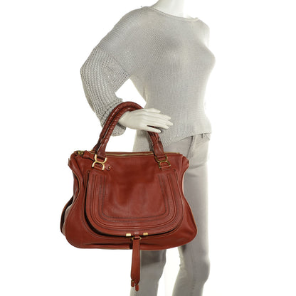 Chloe Calfskin Large Marcie Satchel Red 2 of 9