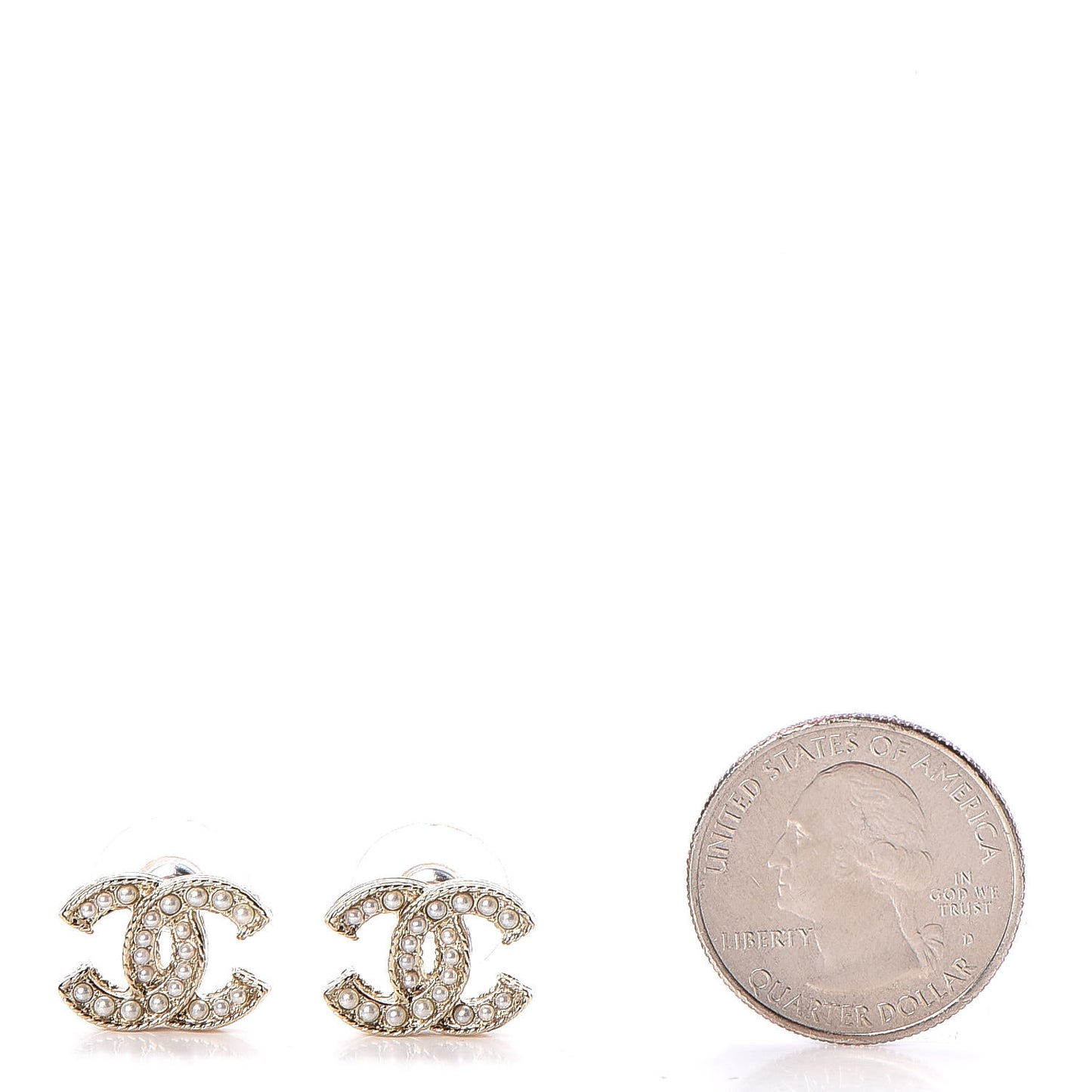 Pearl CC Earrings Light Gold