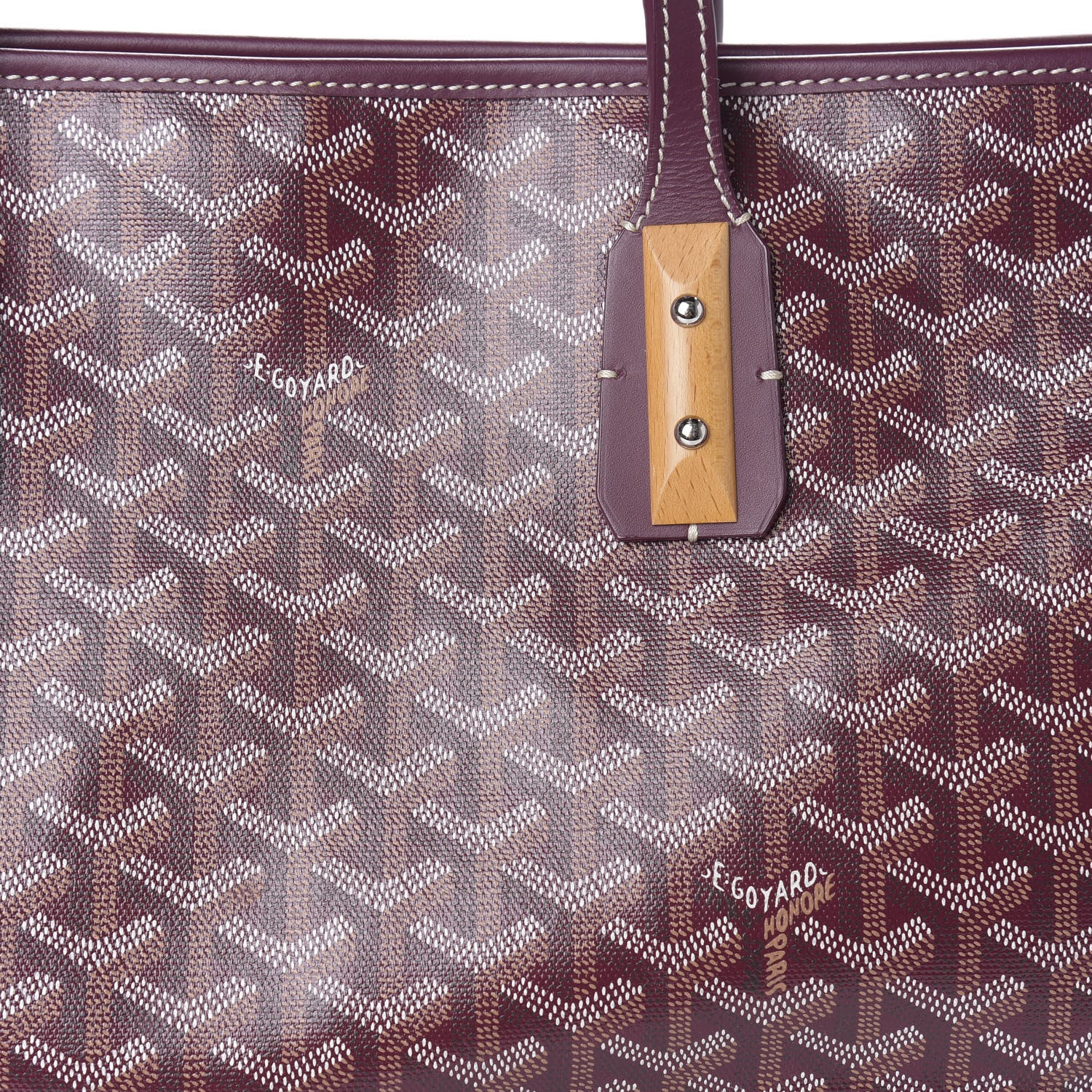 Goyard Goyardine Marquises Tote Burgundy 9 of 11