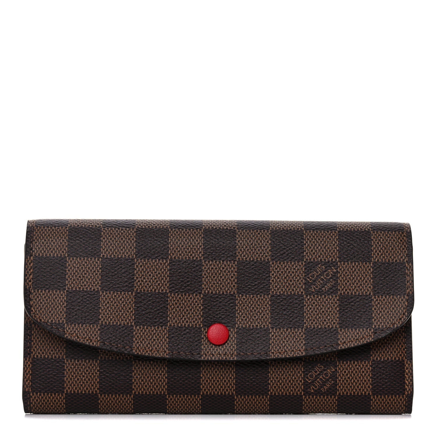 Louis Vuitton Damier Ebene Emilie Wallet Red 1 of 11