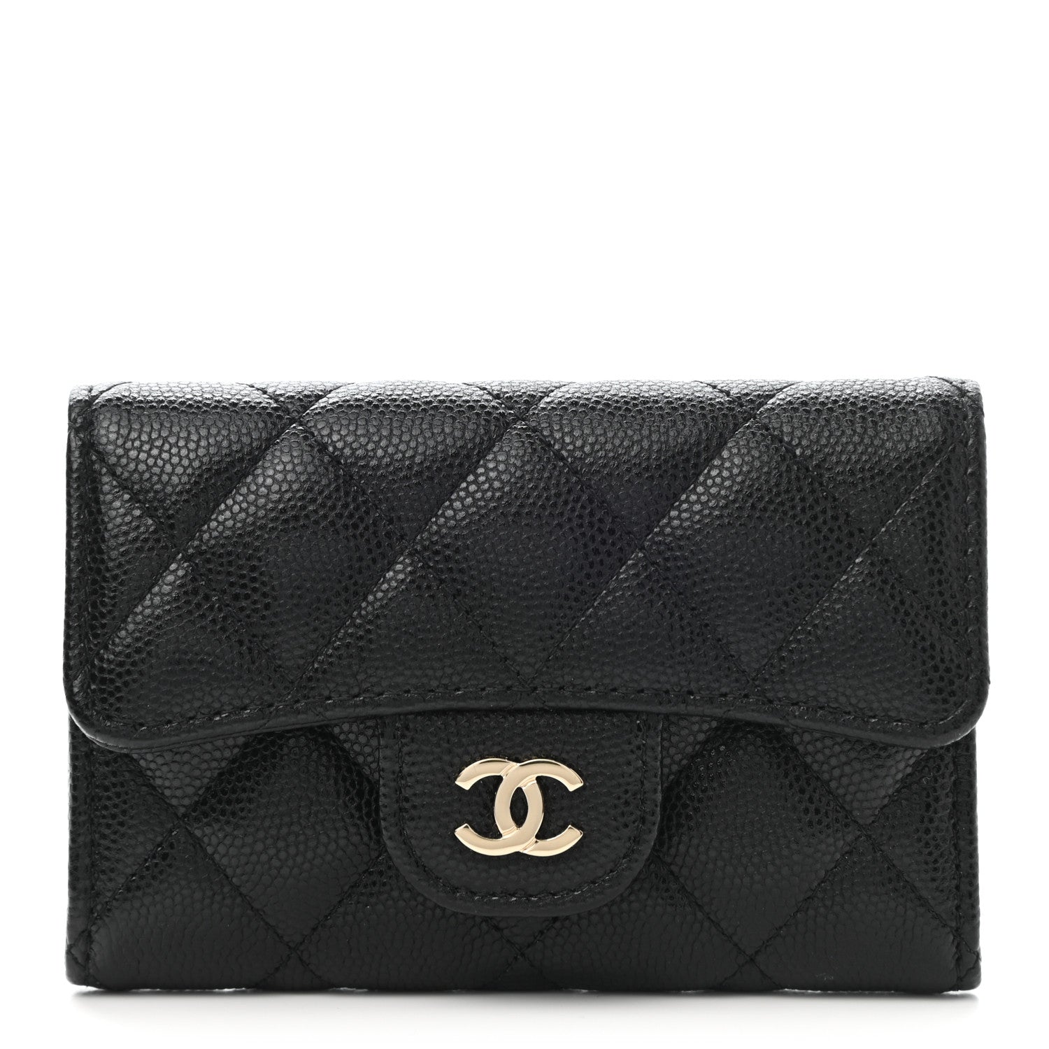 Chanel Caviar Quilted Flap Card Holder Wallet Black 1 of 8