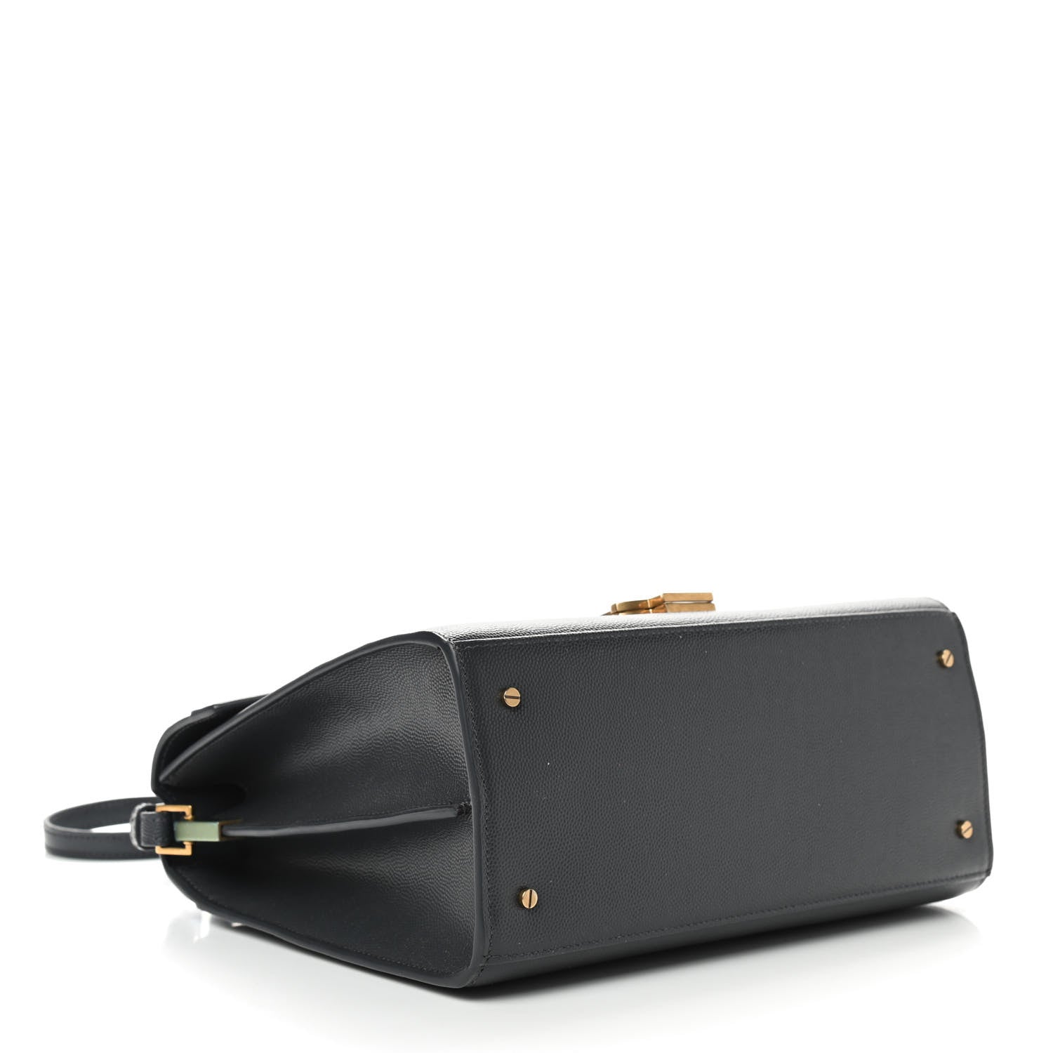 Saint Laurent Grain de Poudre Medium Classic Monogram Cassandra Top Handle Dark Smog 3 of 8
