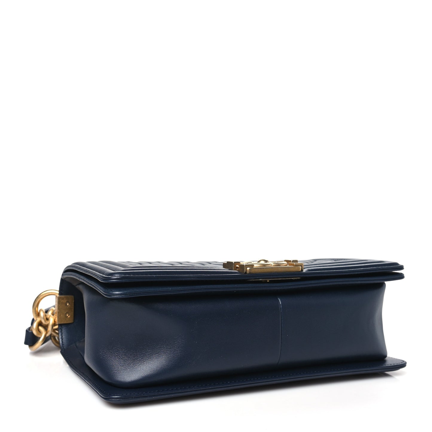 Lambskin Quilted Medium Boy Flap Blue